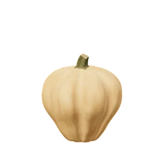 Tan pumpkin, deep ribs tapering to a point