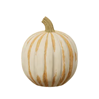 Pale pumpkin, quiet lobes, kept seams