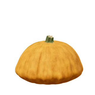 Amber pumpkin, lopsided and sagging
