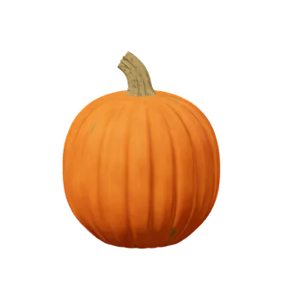 Orange pumpkin, quiet lobes, kept seams