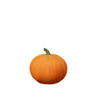 Orange pumpkin, small, with a strong lean