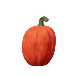 Deep russet pumpkin, tall and leaning