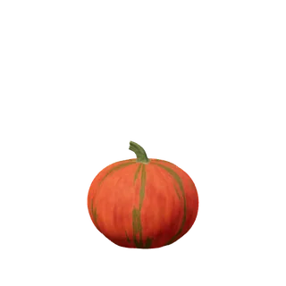 Deep russet pumpkin, small, with a strong lean