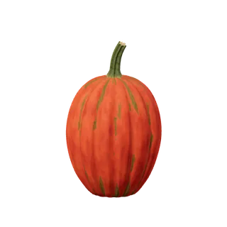 Deep russet pumpkin, tall, with a slender stem