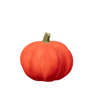 Red-orange pumpkin, six heavy lobes