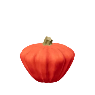 Red-orange pumpkin, a turban, cap on top